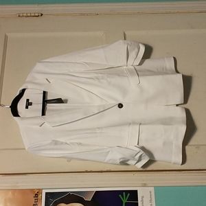 Alfani PL ruched sleeve white blazer